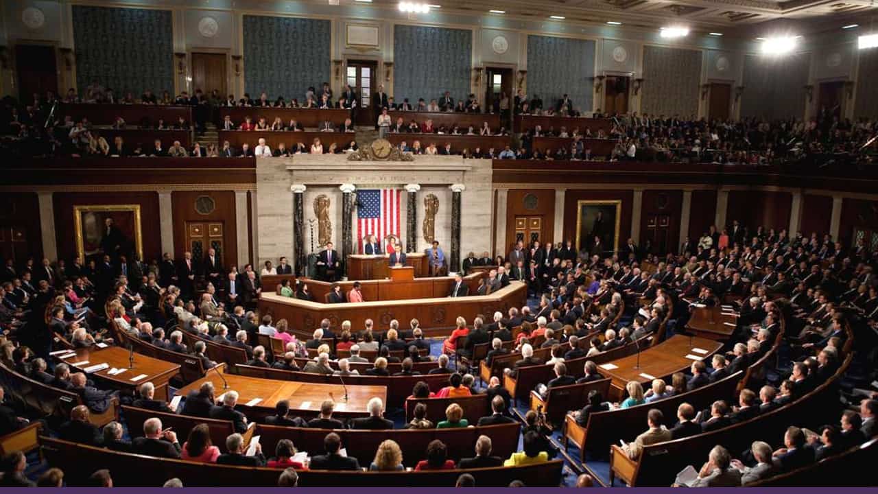 US Congress chamber during debate over military action authority