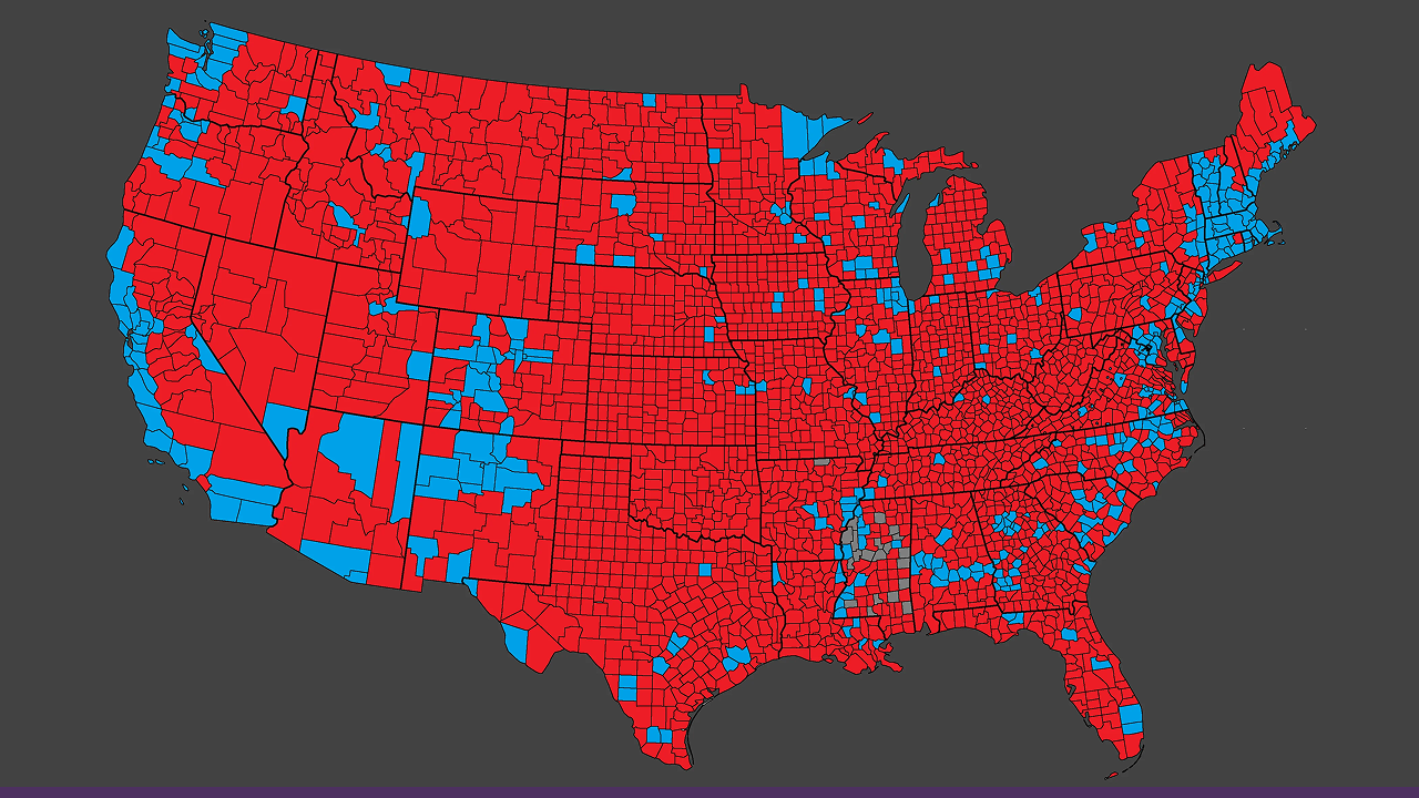 In the 2024 presidential election, held using 2020 census data, Kamala Harris received 226 (blue) and Donald Trump received 312 (red) of the total 538 electoral votes