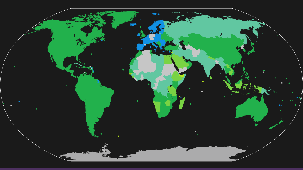 Countries with visa-free, visa-on-arrival, or e-visa access for German passport holders in 2025